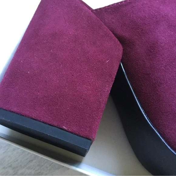 Burgundy Suede Clogs - Picture 3 of 10